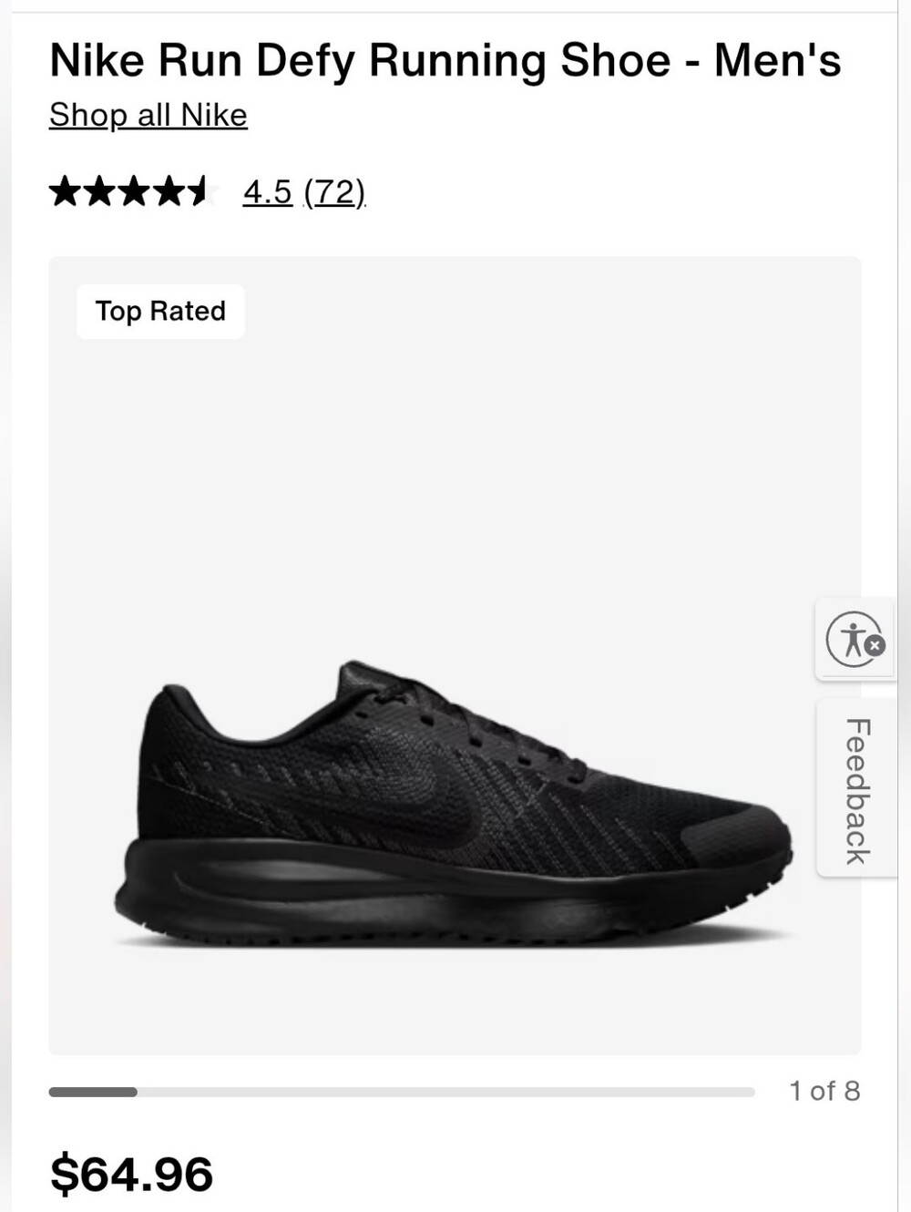 Nike Black Knit Mesh Run Sneakers